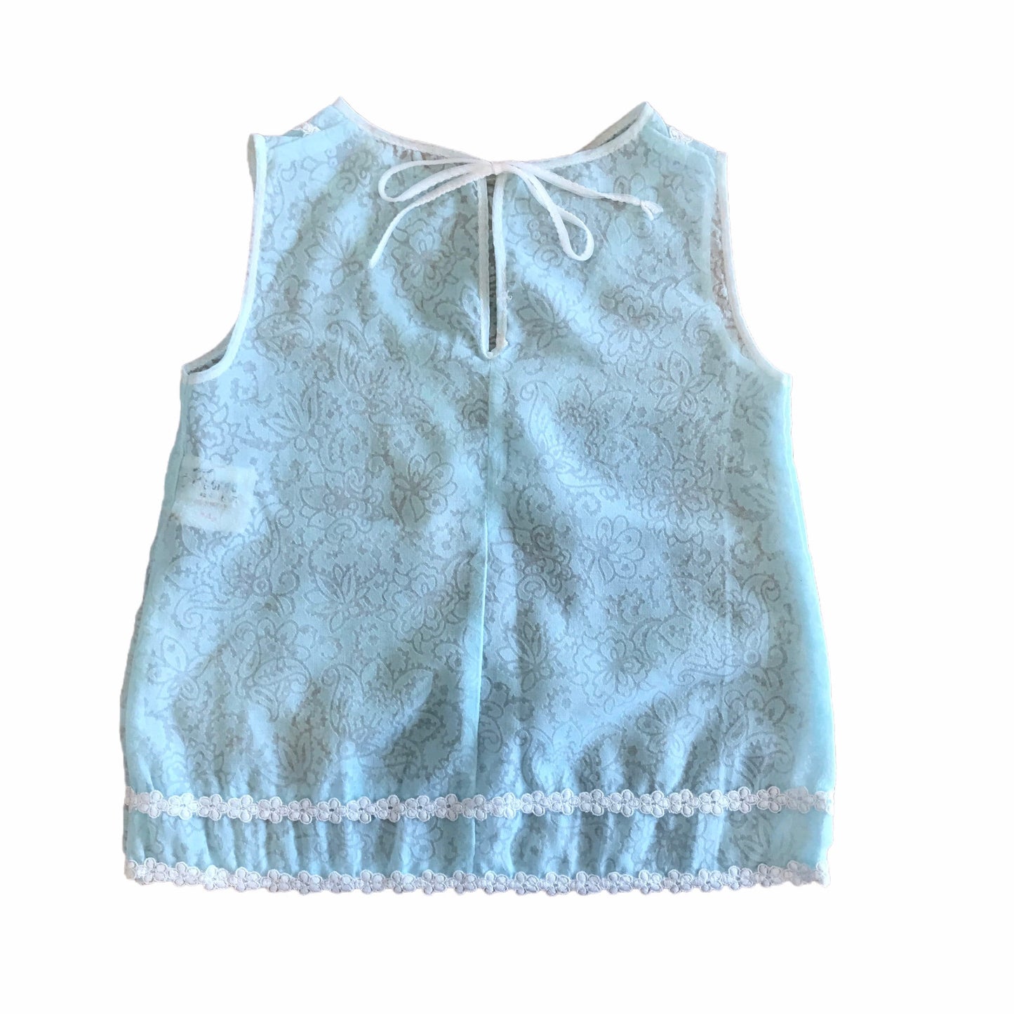 Vintage 1960s Blue Sheer Petticoat Dress French Made 3-6 Months