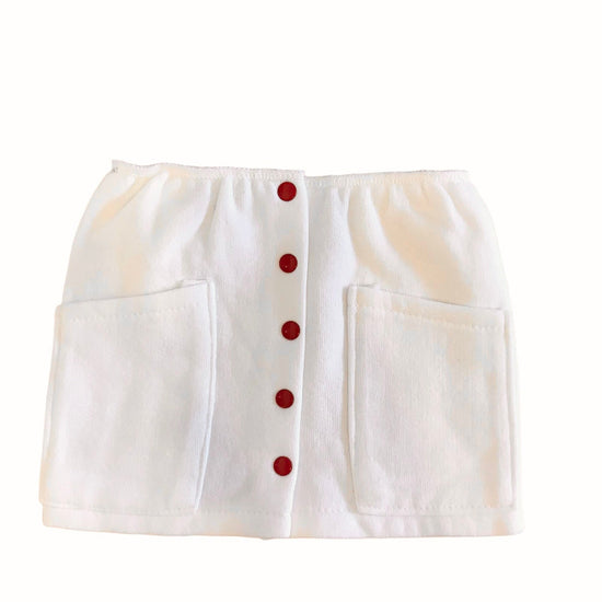 Vintage 1970s White Mini Skirt French made  9-12 Months