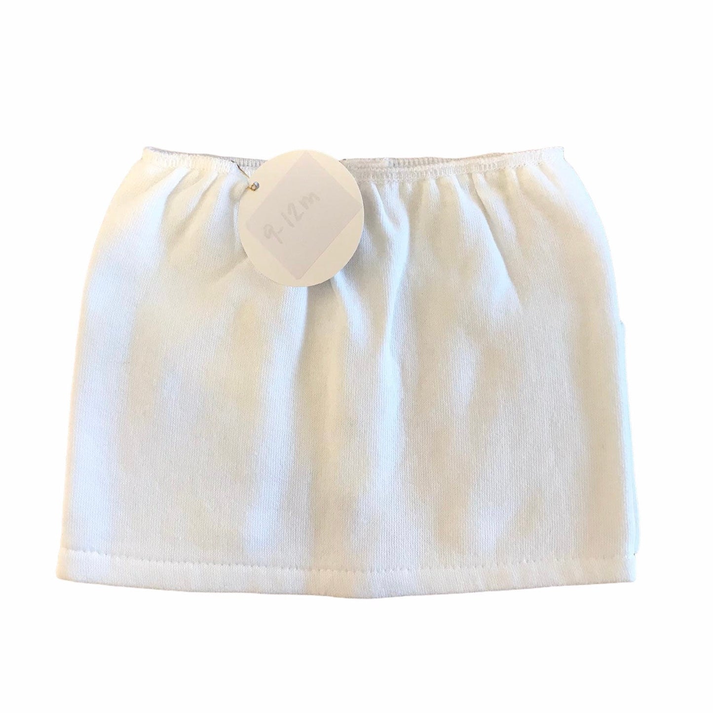 Vintage 1970s White Mini Skirt French made  9-12 Months