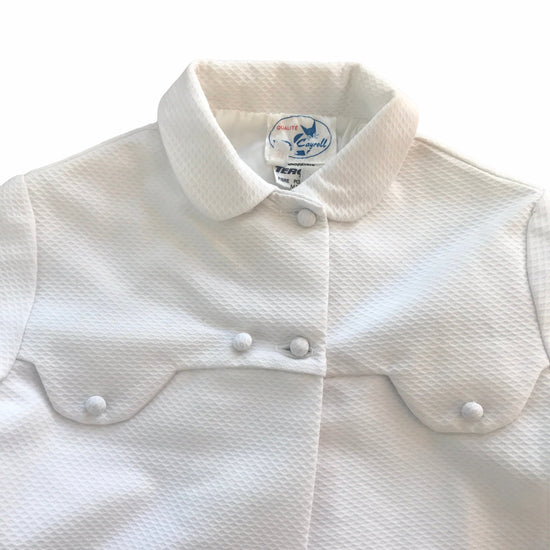 Vintage 1960s White Textured Jacket British Made 9-12 Months