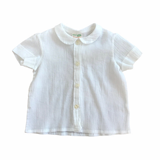 Vintage 1970s White Textured Shirt/Blouse  6-9 Months
