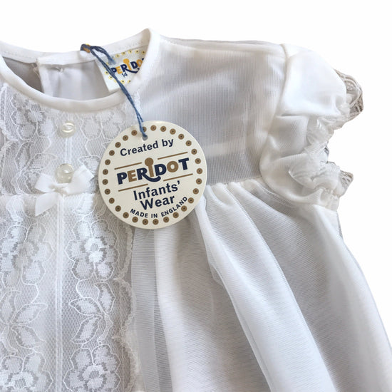 Vintage 60s Baby White Sheer Dress British Made 6-9 Months