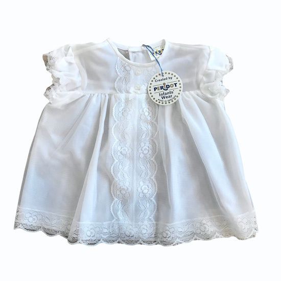 Vintage 60s Baby White Sheer Dress British Made 6-9 Months