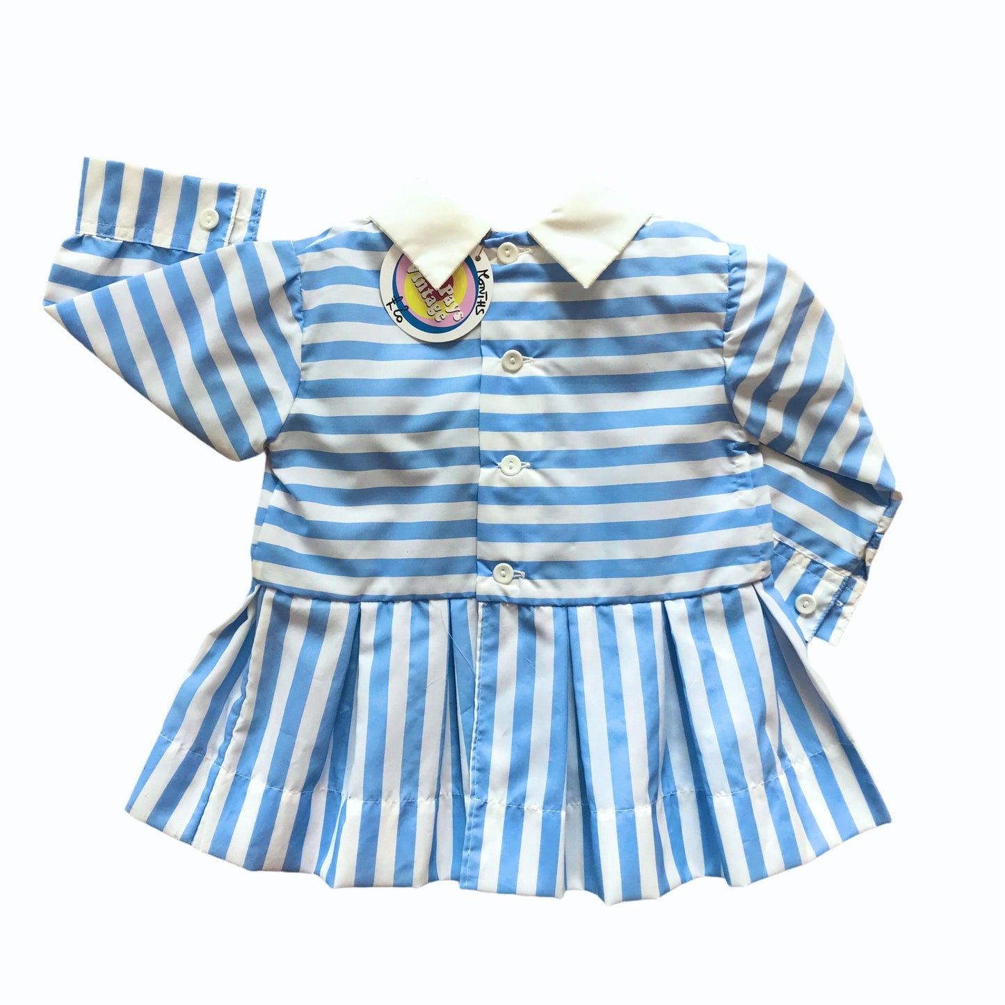 Load image into Gallery viewer, Vintage 60s Baby White / Blue Nylon Dress/Blouse  French Made 6-9 Months
