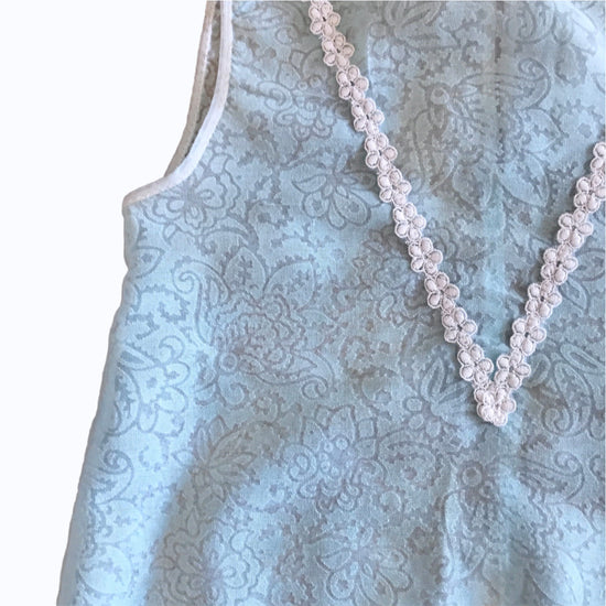 Vintage 1960s Blue Sheer Petticoat Dress French Made 3-6 Months