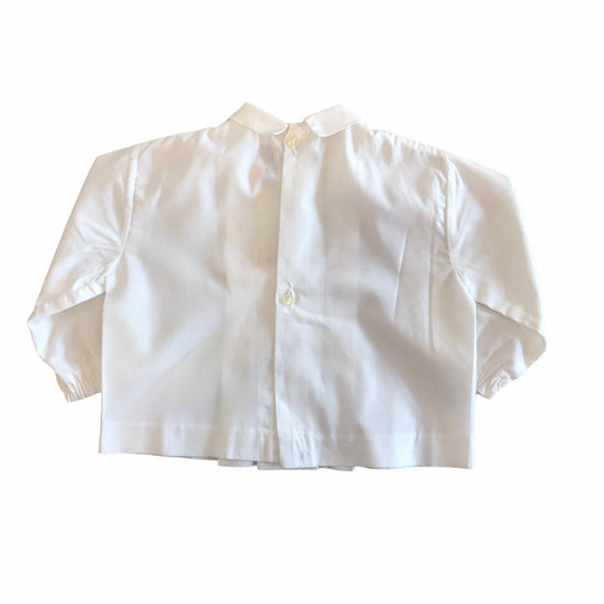 Vintage 1960s White/Pink Embroidered  Shirt British Made 3-6 Months