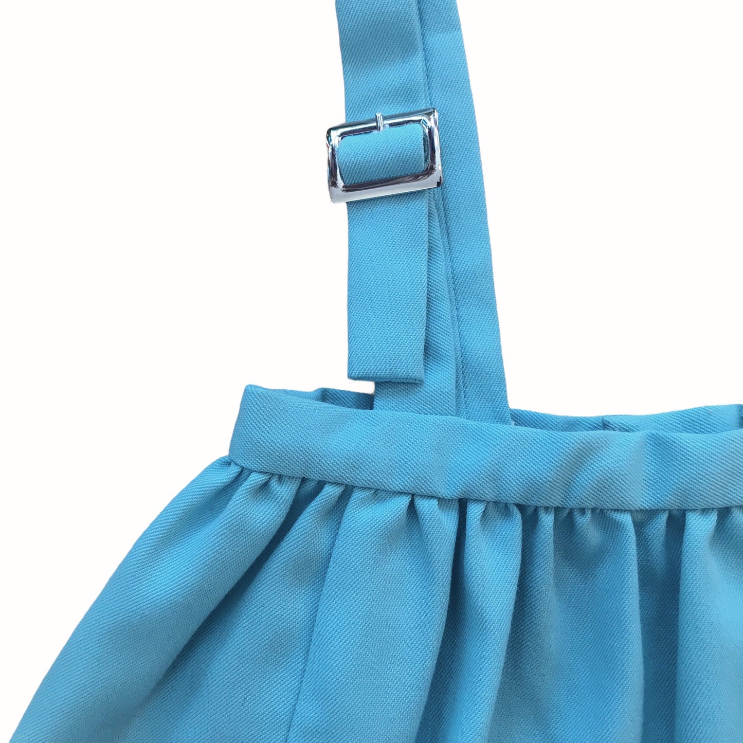 Vintage 1960s Turquoise Toddler Suspenders Skirt French Made 18-24 Months