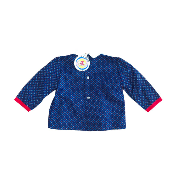 Vintage 1960s Blue Baby Nylon Shirt/Blouse  British Made 6-9 Months