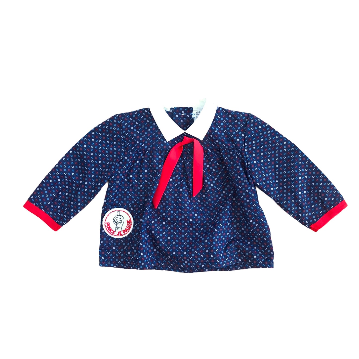 Vintage 1960s Blue Baby Nylon Shirt/Blouse  British Made 6-9 Months