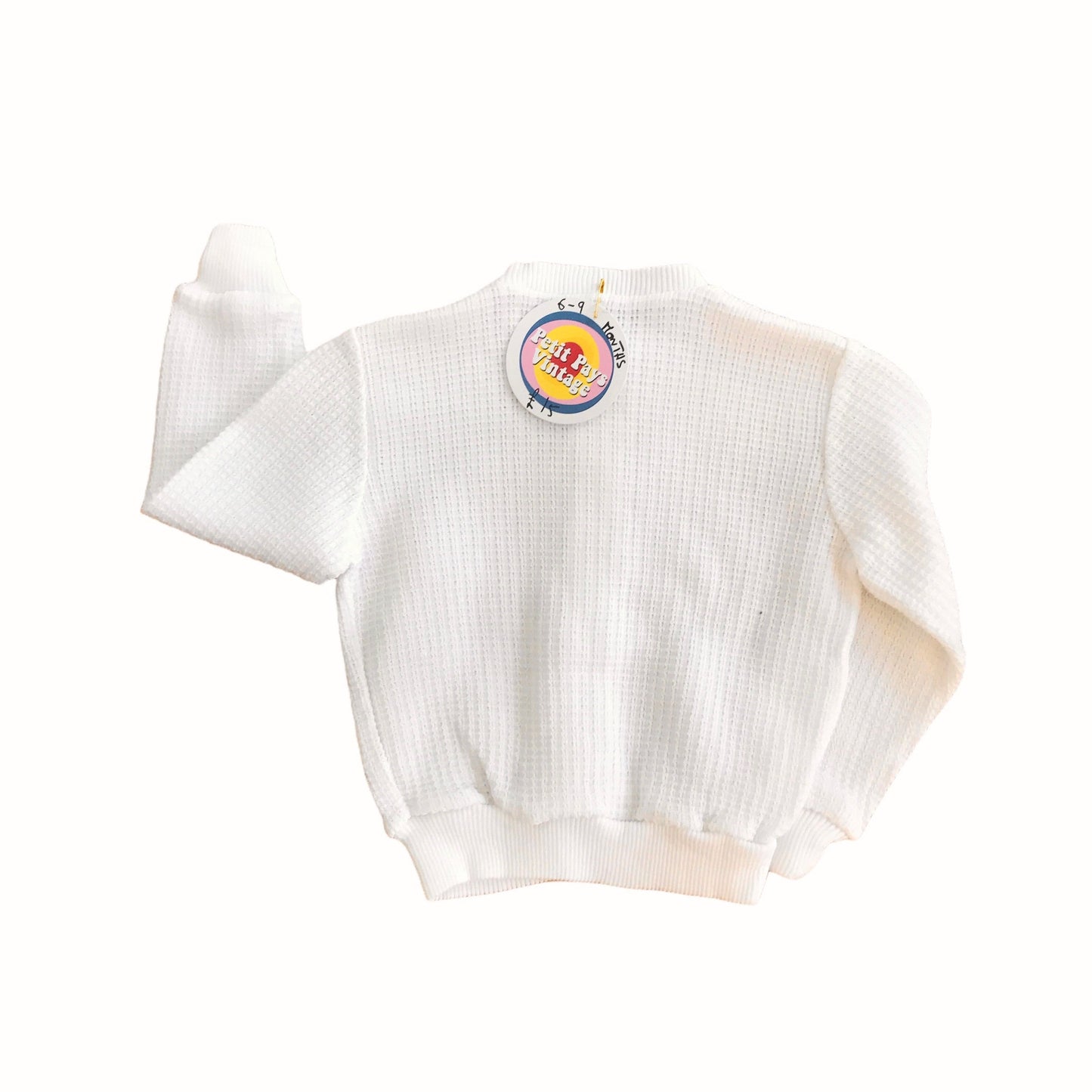 Vintage 70s White Cardigan   6-9 Months