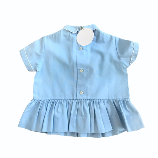 Load image into Gallery viewer, Vintage 60s Baby Blue Pleated Dress French Made 6-9 Months
