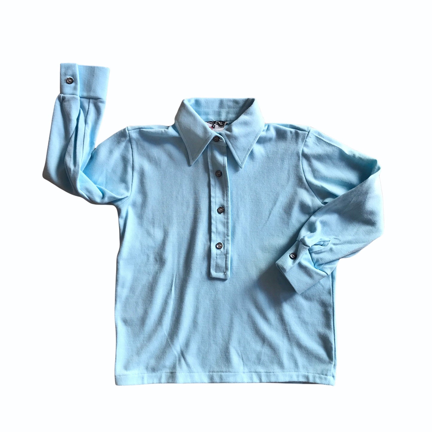 Vintage 1970's Children Blue Shirt British Made 4-5 Years