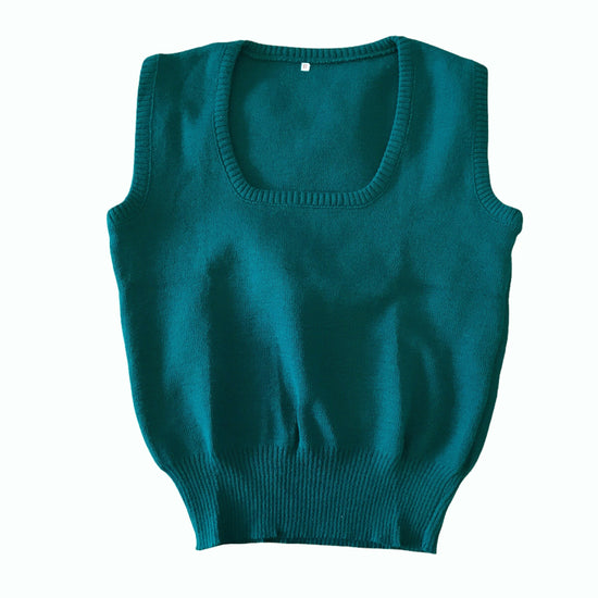 Vintage 1960's Knitted Vest British Made 8-10 and 10Y+