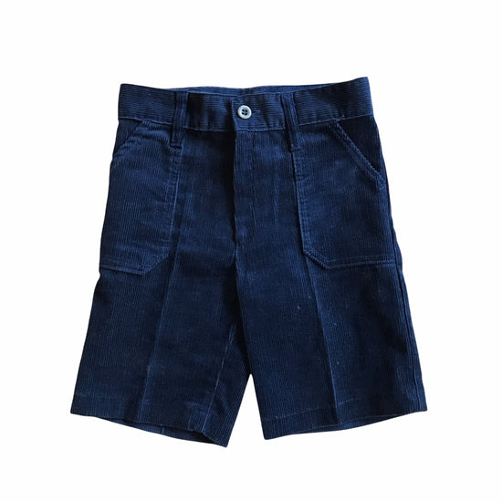 Vintage 1970's Navy Corduroy Children's Shorts French Made  5-6 Years
