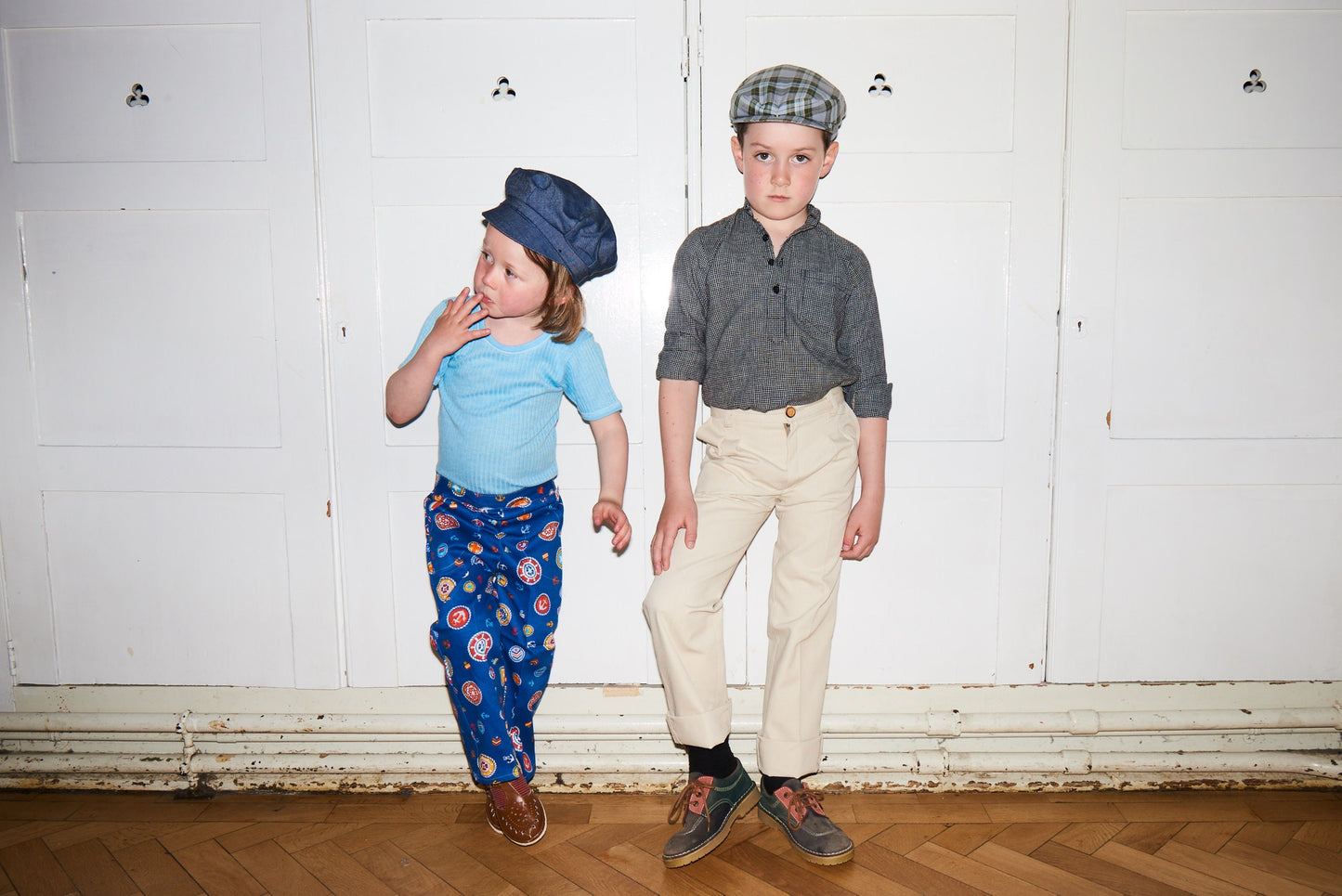 Vintage Deadstock  60s 70s Navy Nautical Printed Bell Bottoms 18-24M, 2-3 and 3-4Y