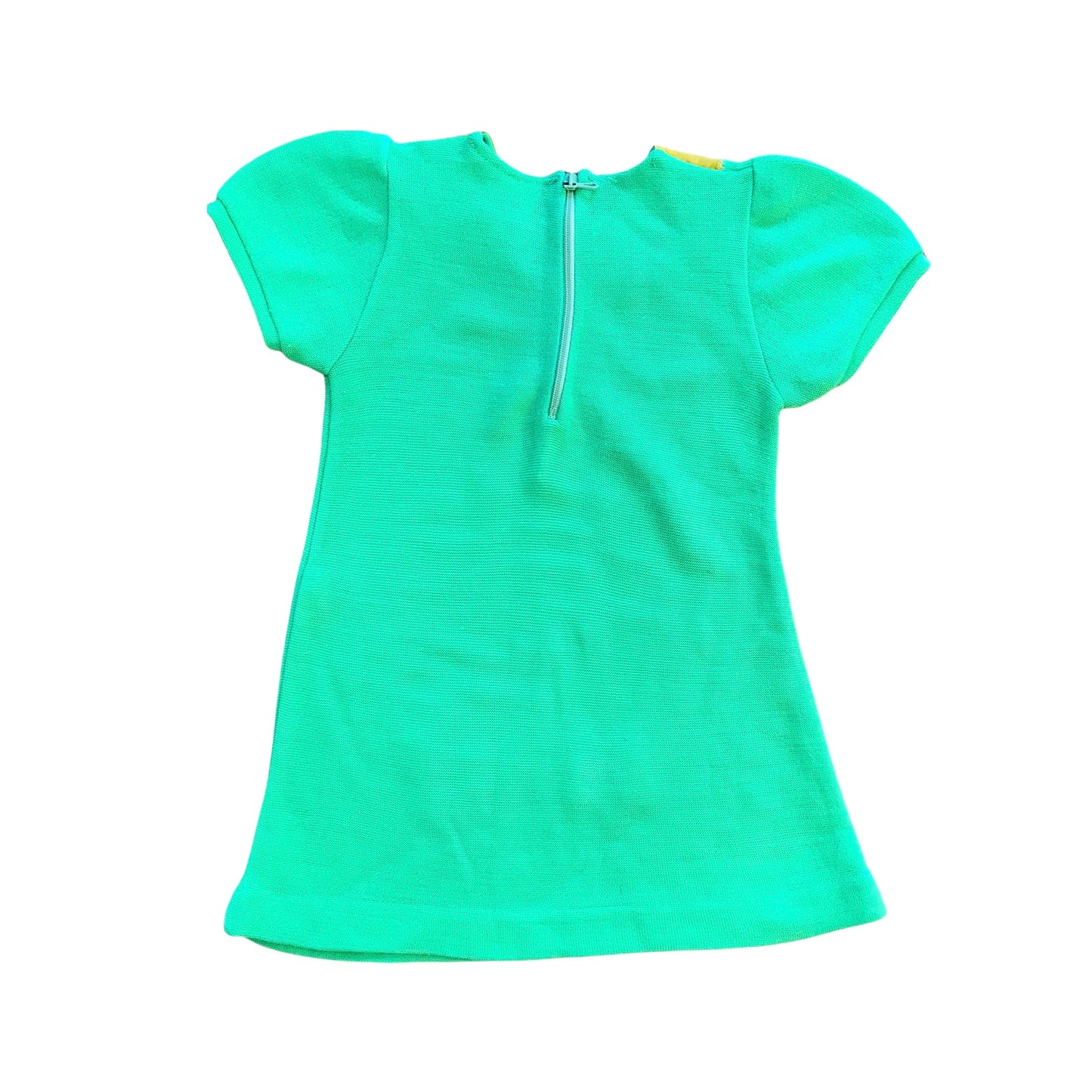 Load image into Gallery viewer, Vintage 70s Baby Bright Green &amp;quot;Turtle&amp;quot; Dress French Made 6-9 Months
