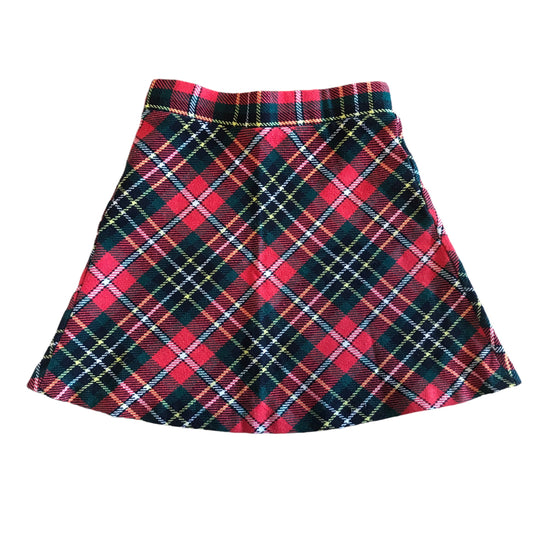 Vintage 70s Tartan  Plaid Skirt French Stock 3-4Y