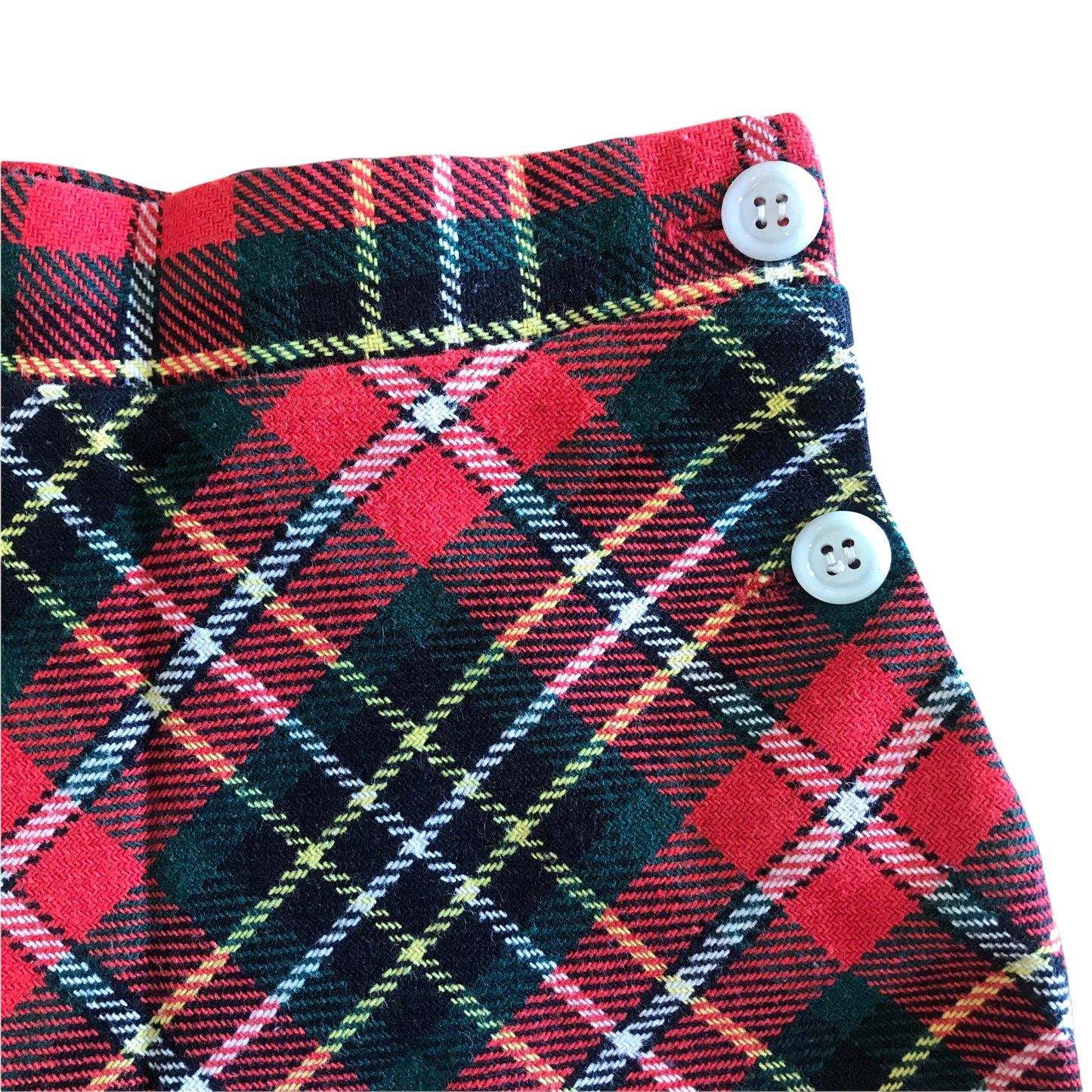 Vintage 70s Tartan  Plaid Skirt French Stock 3-4Y
