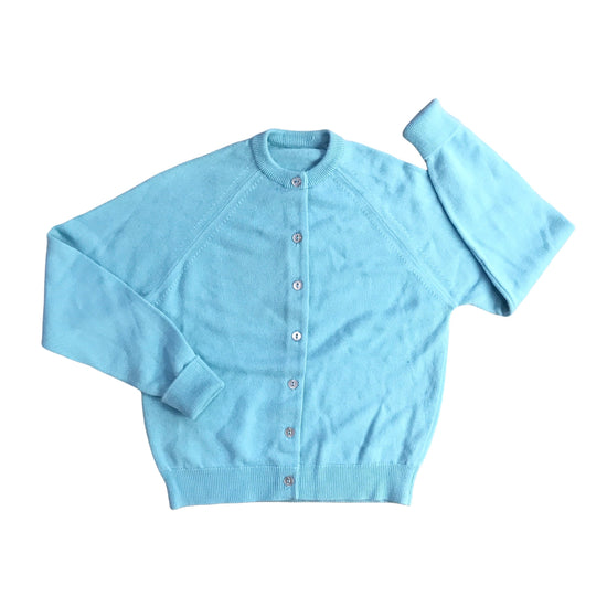 Vintage 1960's Blue Soft Cardigan 8-10Y