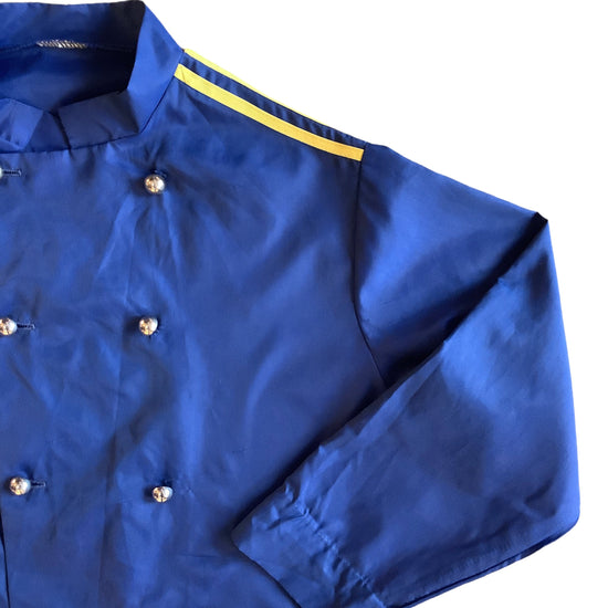 Vintage 1960s Blue "CAPTAIN" Nylon Shirt / Blouse  8-10Y