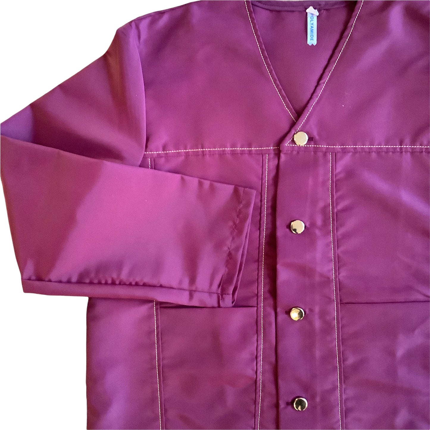 Vintage 1960s Dark Red  School Nylon Shirt / Blouse  8-10Y