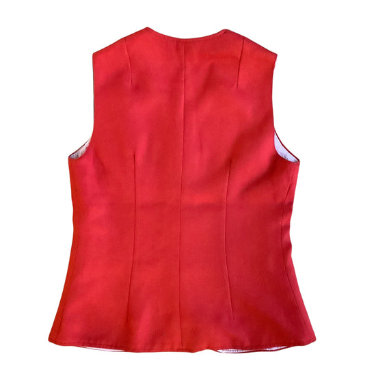 Vintage 1970's Red Vest French Made 8-10Y