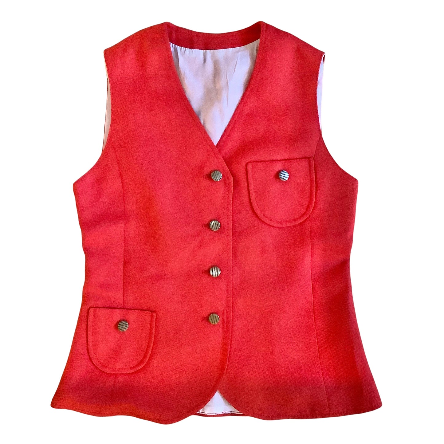 Vintage 1970's Red Vest French Made 8-10Y