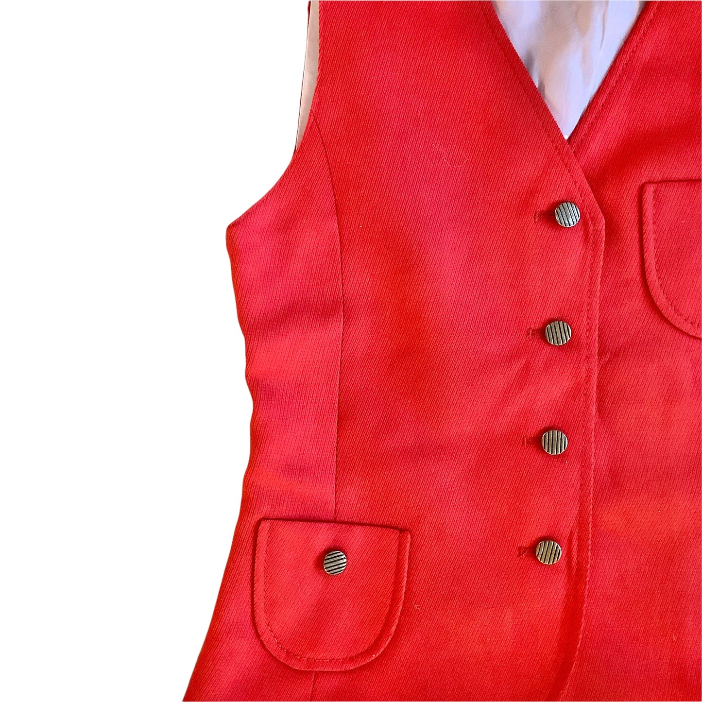 Vintage 1970's Red Vest French Made 8-10Y