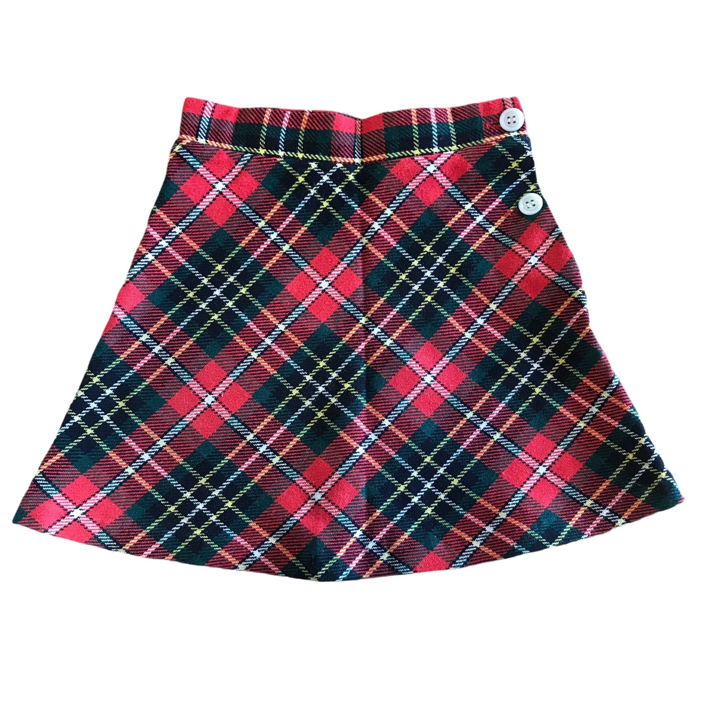 Vintage 70s Tartan  Plaid Skirt French Stock 3-4Y