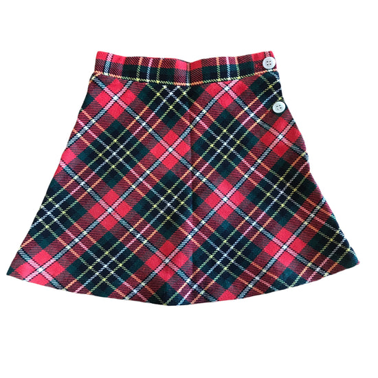 Vintage 70s Tartan  Plaid Skirt French Stock 3-4Y