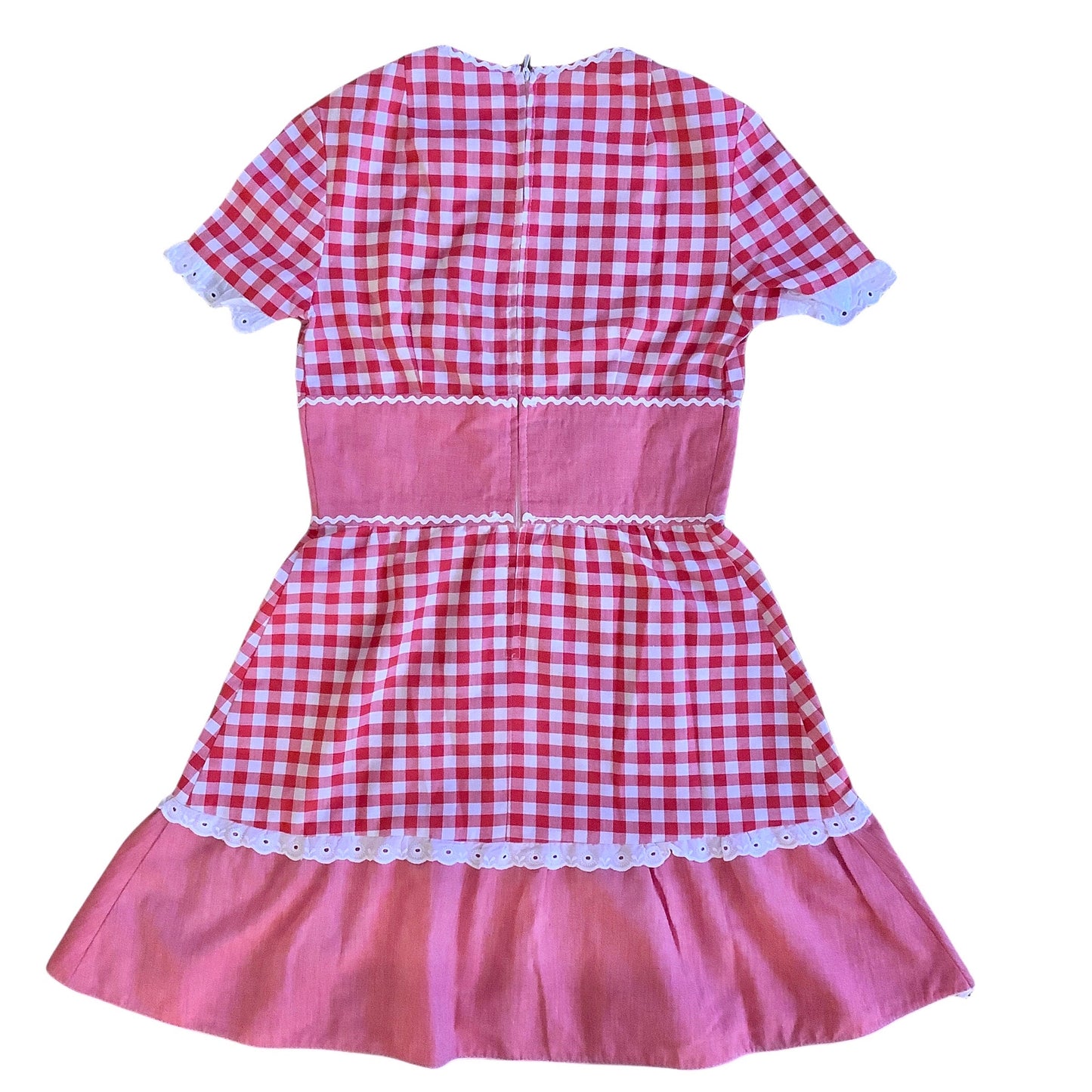 Vintage 70's Red Gingham Dress  8-10Y