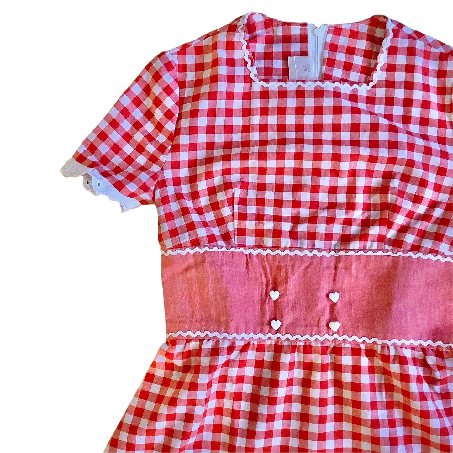 Vintage 70's Red Gingham Dress  8-10Y