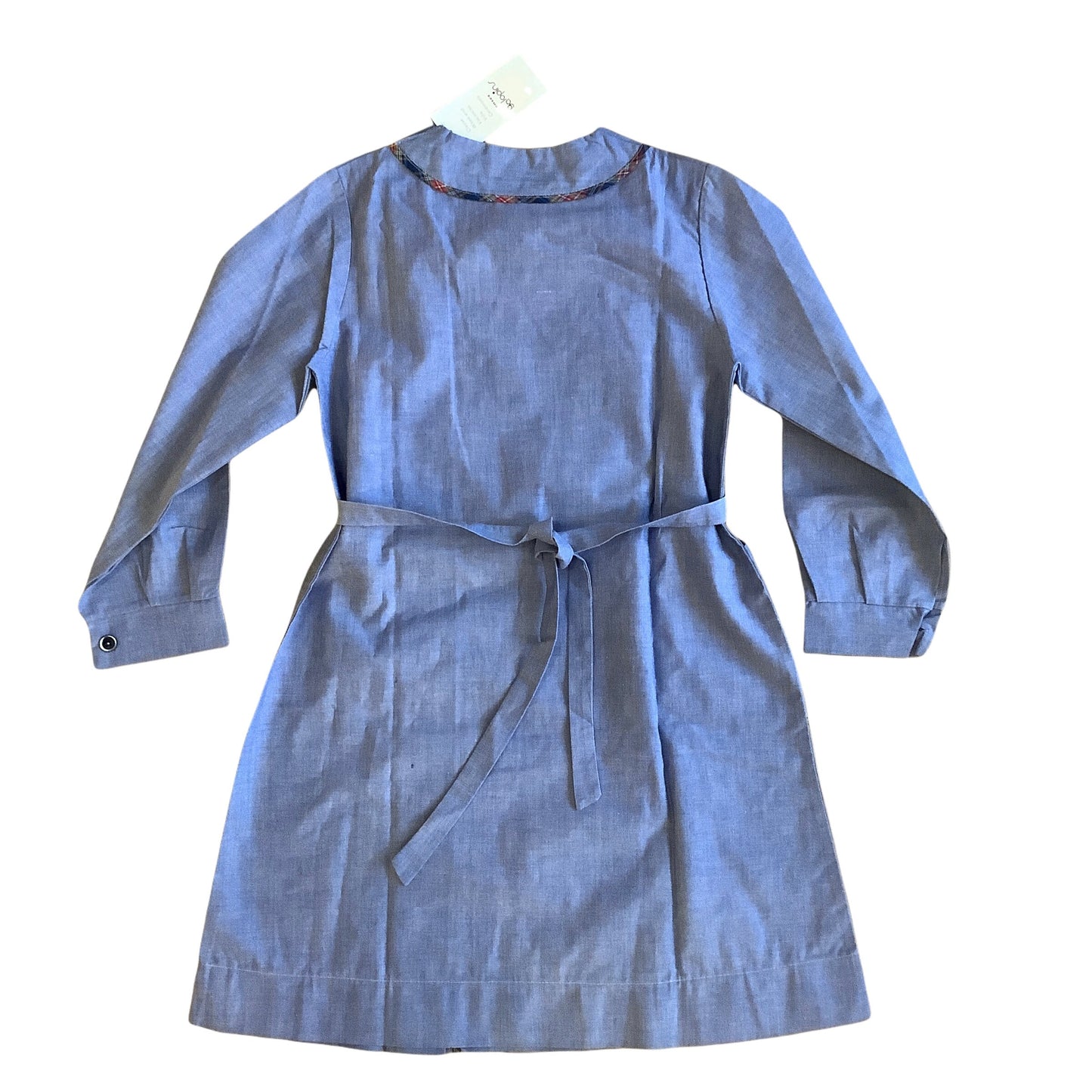 Vintage 70's Blue Dress / Blouse French Made 8-10 Y