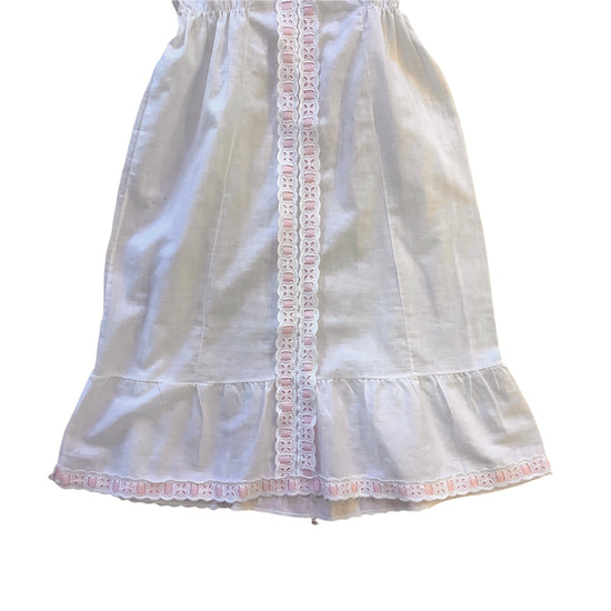 Vintage 1960s White Cotton Petticoat  8-10Y