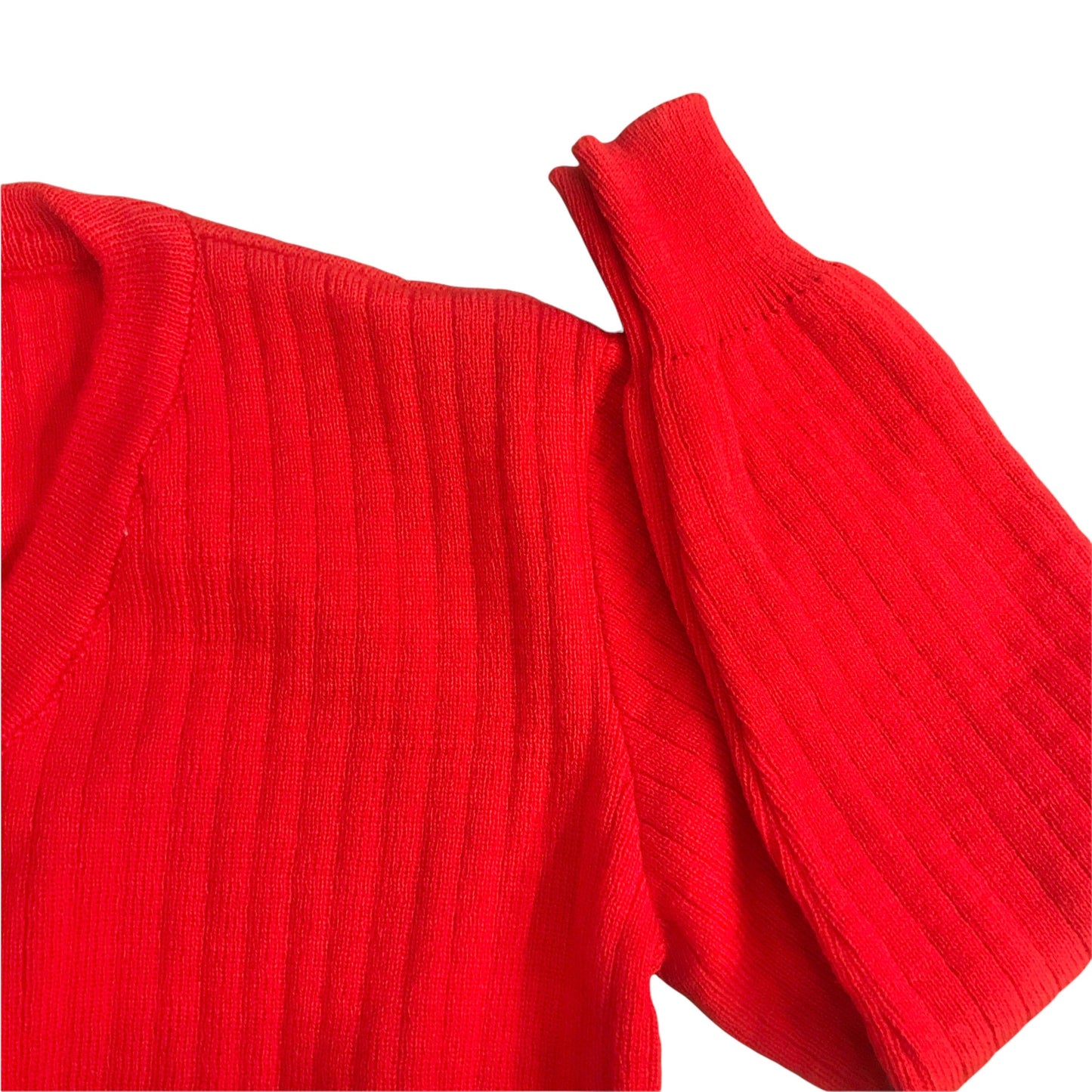 Vintage 1970's Red V-Neck Jumper 8-10 Years