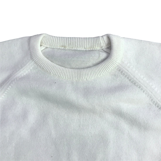 Vintage 1970's White Knitted Top  8-10 Years