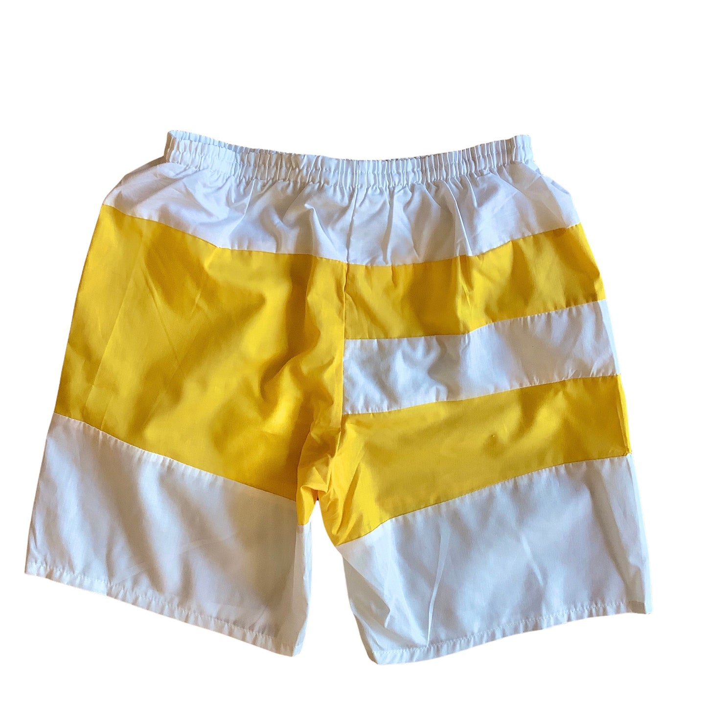 1980's Vintage Yellow / White  Swimming Shorts  10-12Y