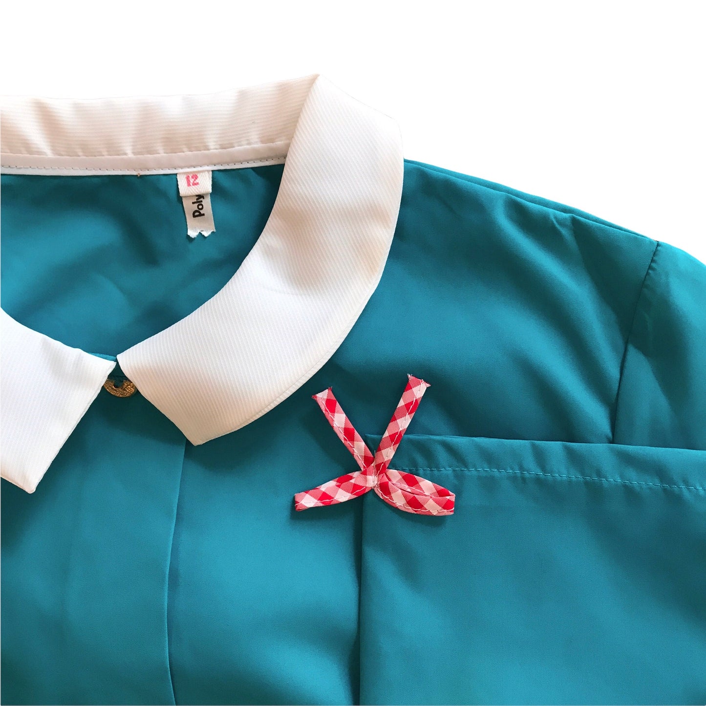 Vintage 1960's Blue/ Turquoise  Nylon  Blouse  / 10-12Y
