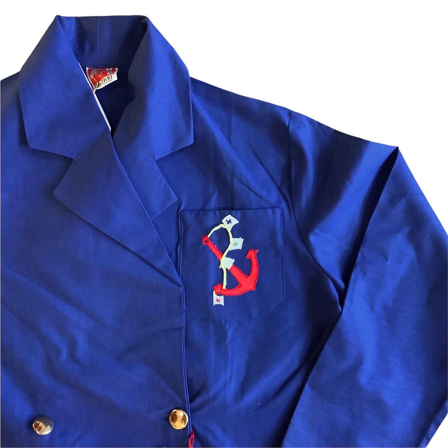 Vintage 1960s "NAUTICAL" Blue School Shirt / Blouse  8-10Y