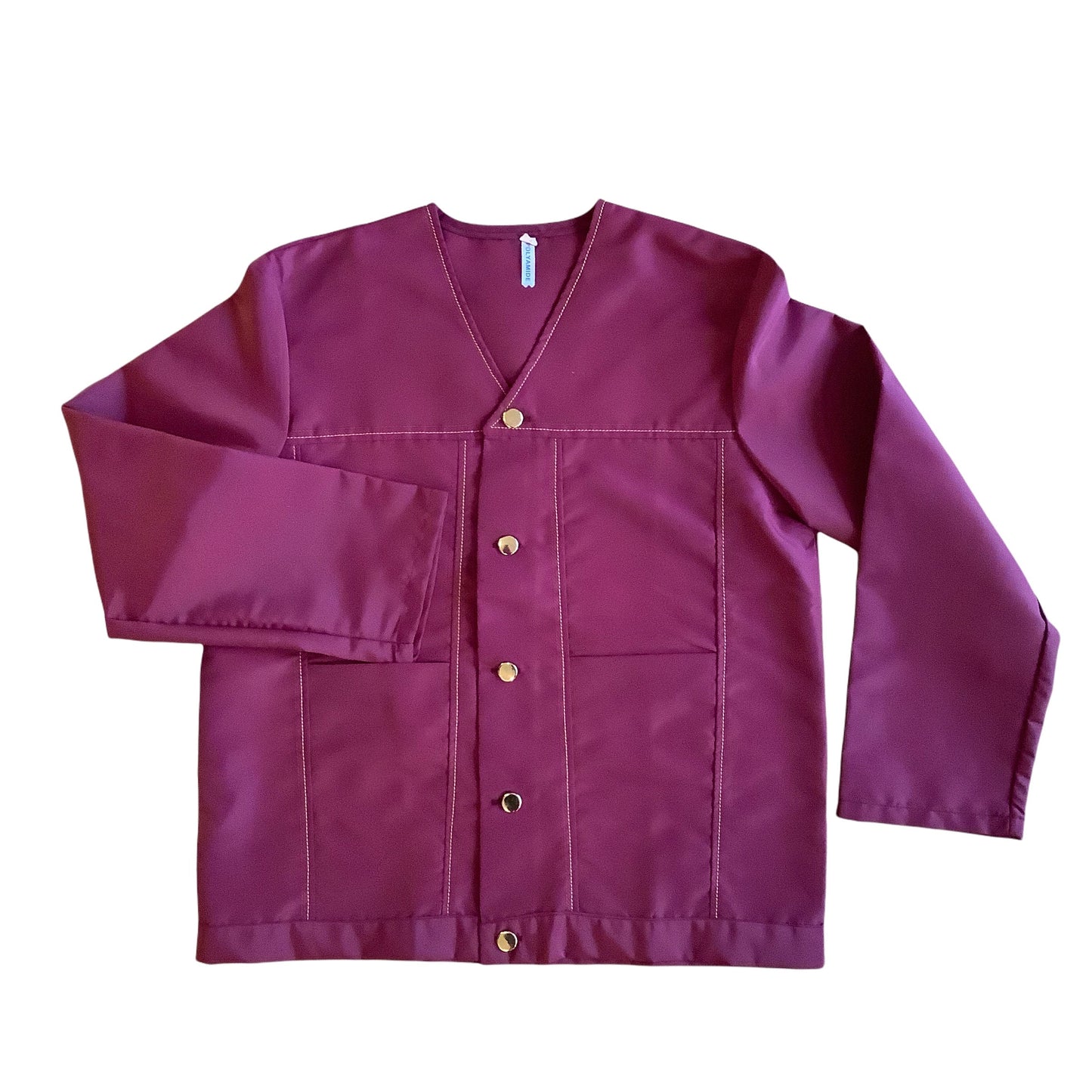 Vintage 1960s Dark Red  School Nylon Shirt / Blouse  8-10Y