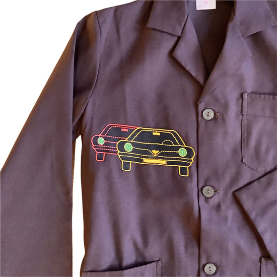 Load image into Gallery viewer, Vintage 1960s Brown &amp;quot;CARS&amp;quot; Shirt / Blouse  10-12Y
