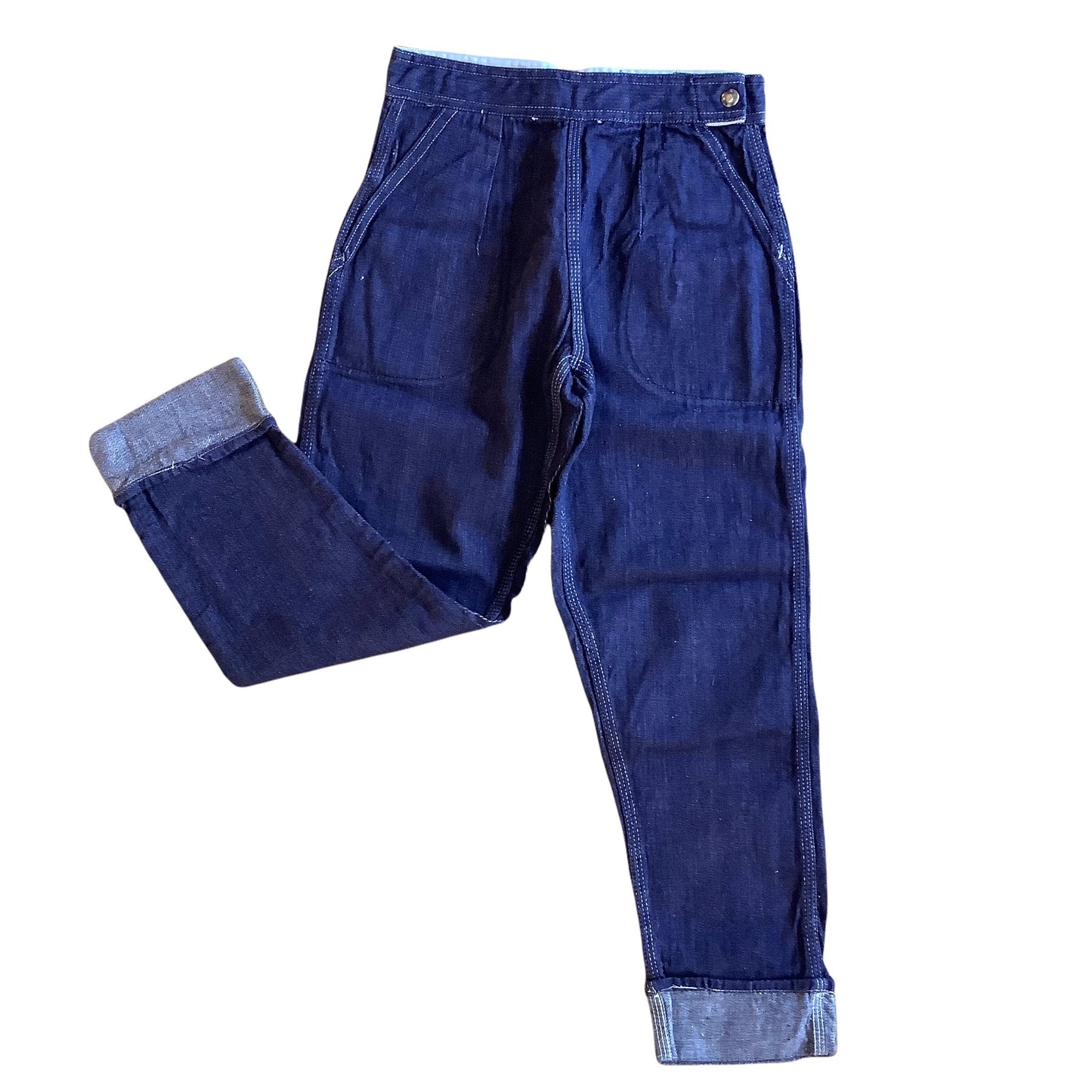 Load image into Gallery viewer, Vintage 60&amp;#39;s Rockabilly Denim Children&amp;#39;s Trousers 6-8Y

