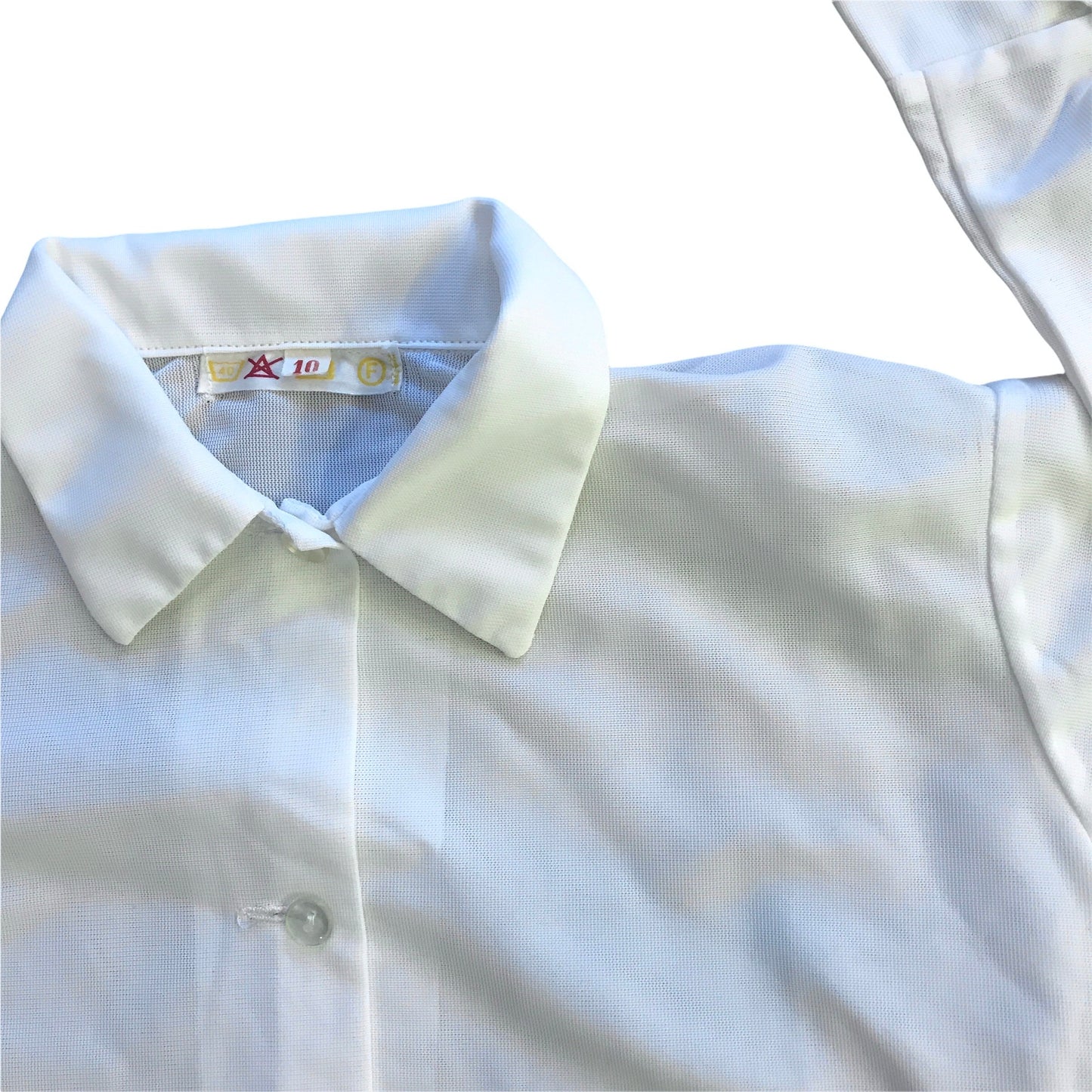 Vintage 1970's White Shirt / 8-10Y