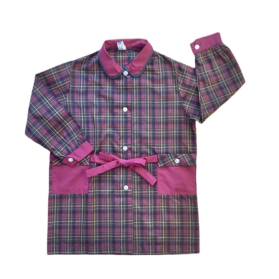 Vintage 60's Check Nylon Dress / Blouse French Made 6-8Y