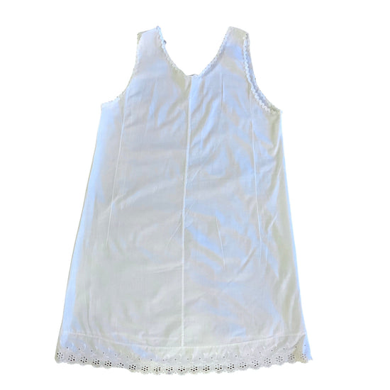 Vintage 1960s White Cotton Petticoat  8-10Y