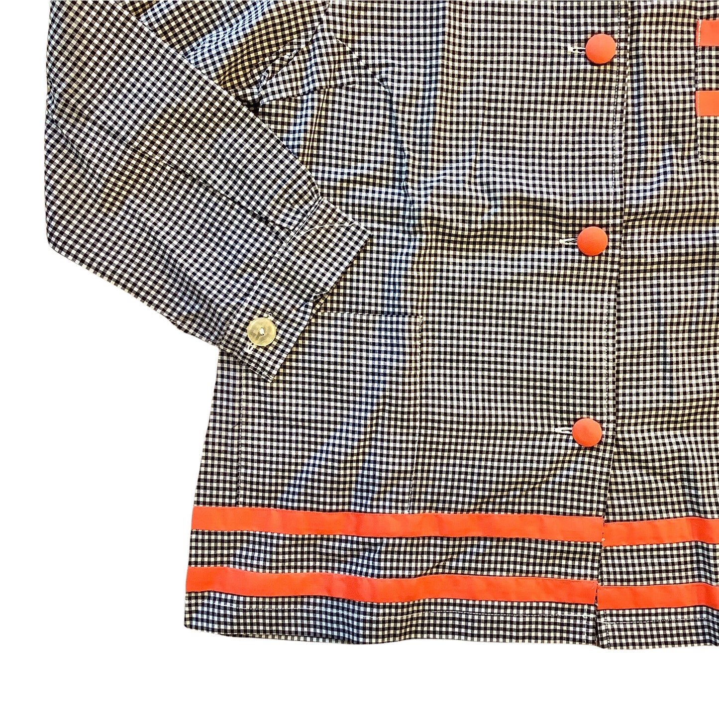 French Vintage 1960's Gingham School Blouse / Shirt / 6-8Y
