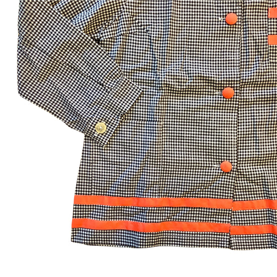 French Vintage 1960's Gingham School Blouse / Shirt / 6-8Y
