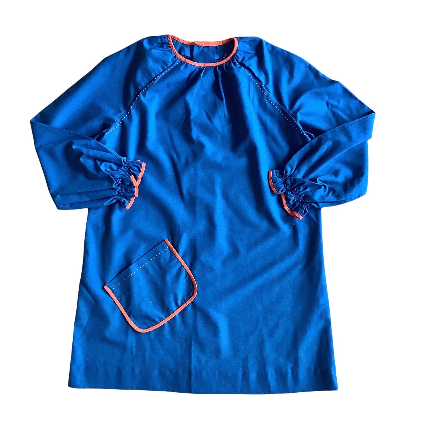 French Vintage 1960's Blue Dress / Blouse / 6-8Y