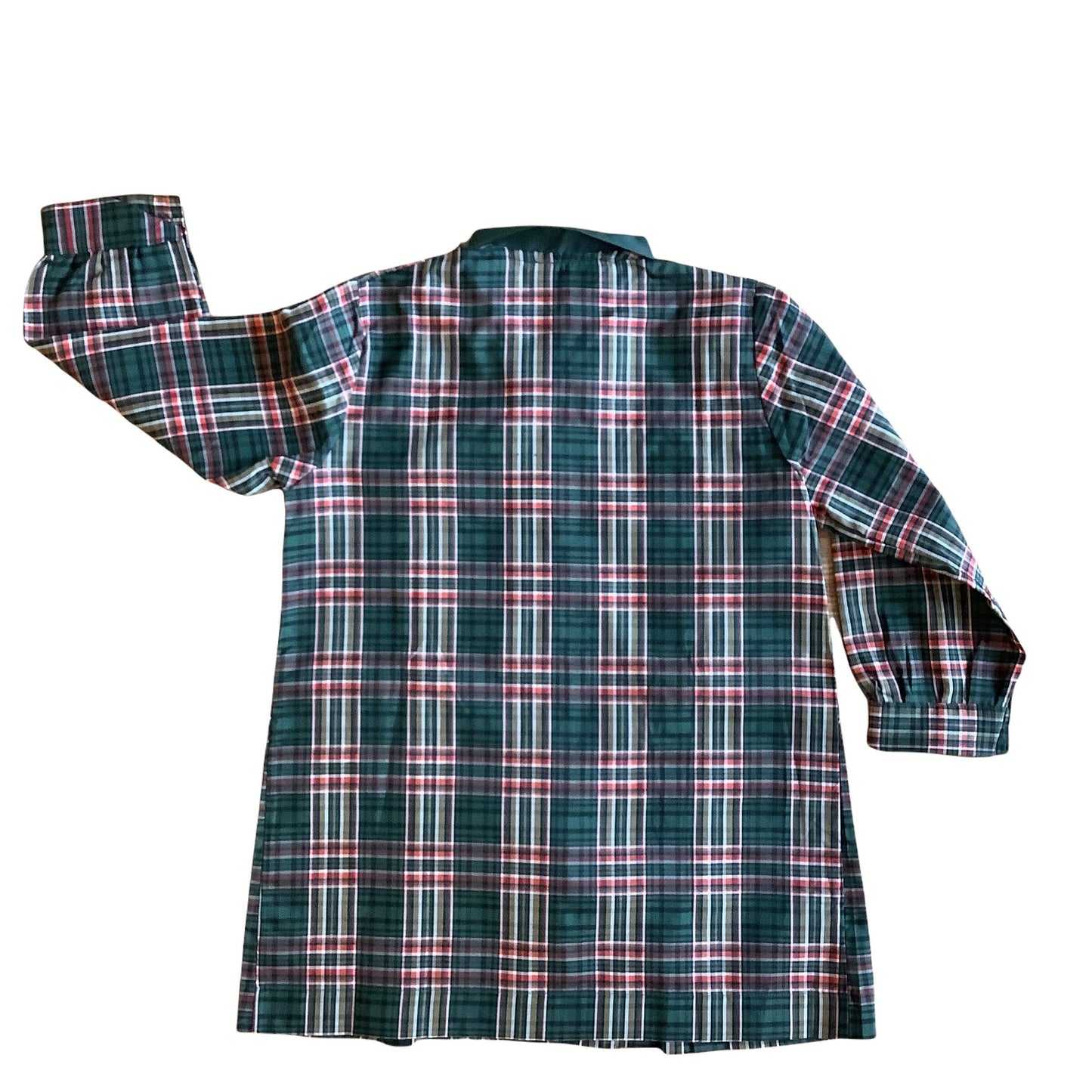 French Vintage 1960's Green Tartan Dress/ Blouse / 5-6Y