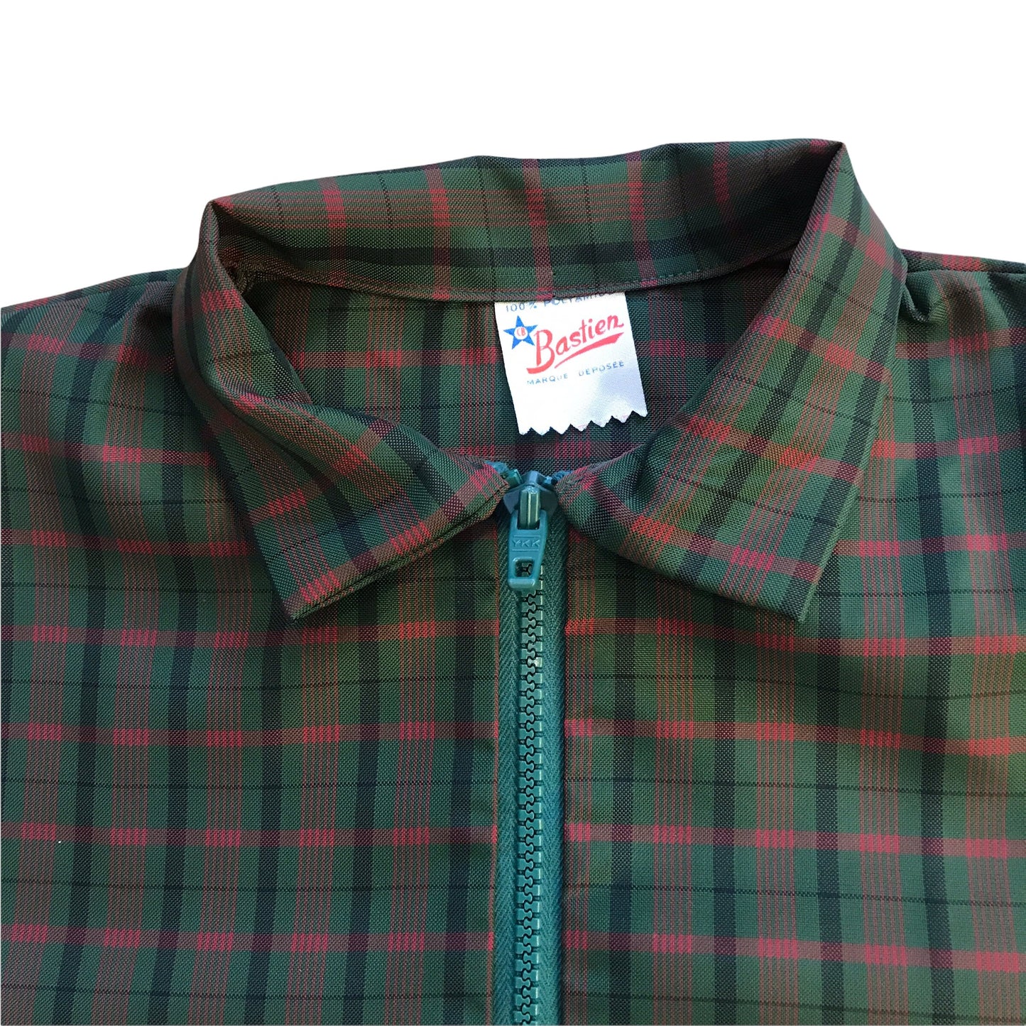 Vintage 1960's Brown / Green Check Nylon Shirt / Blouse / 10-12Y
